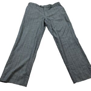 Brooks Brothers 346 Madison Fit Womens 36x31 Dress Slacks Gray Blue Checked Pant